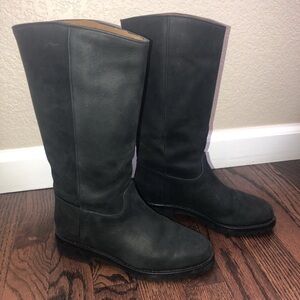 Cole Haan Black Leather Mid Calf Riding Boots Women’s Size 5 M F5755 Outdoor,